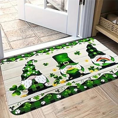 Saint Patrick's Day Doormat Non-Slip Oil Proof Rug Indoor Outdoor Mat Bedroom Decor Bathroom Mat Entrance Rug Door Mat Gnomes Lightinthebox