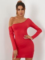 Sexy Cold Shoulder Long Sleeves Mini Dress - thumbnail
