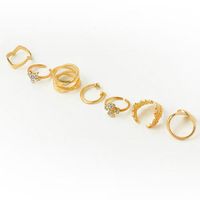 7 pcs Crystal Hollow Knuckle Stacking Unique Rings
