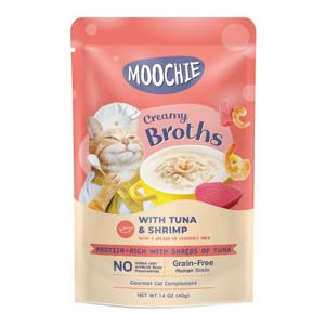 Moochie Kitten Creamy Broth with Tuna & Shrimp 40g Pouch