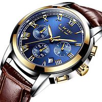 LIGE Men's Sport Watch Analog Quartz Modern Style Stylish Casual Water Resistant / Waterproof / Leather miniinthebox - thumbnail