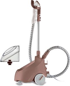 Kenwood Garment Steamer 1500W With 2L Water Tank Capacity, Rotary Wheels, Folding Rack, TroUSer Press, Glove Gsp65.500Pk Pink