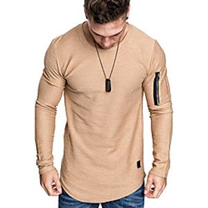 mens fashion athletic t-shirt crewneck shirts solid color pullover black miniinthebox