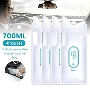 4pcs Car Accessories Disposable 700ML Urine Bags Urination Artifact For Travel Camping Emergency And Traffic Jam Portable Pee Bags For Men Women Lightinthebox