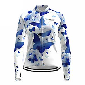 21Grams Women's Long Sleeve Cycling Jersey Summer Spandex White Butterfly Bike Top Mountain Bike MTB Road Bike Cycling Quick Dry Moisture Wicking Sports Clothing Apparel  Stretchy  Athleisure Lightinthebox