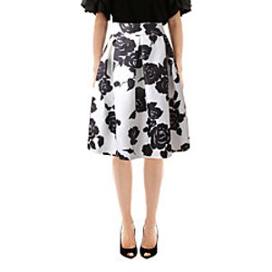 Women's Vacation Casual / Daily Basic Streetwear Skirts Floral / Botanical Pleated Print White miniinthebox
