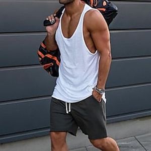 Men's Tank Top Vest Top Undershirt Sleeveless Shirt Solid Color V Neck Street Daily Sleeveless Clothing Apparel Fashion Casual Comfortable miniinthebox