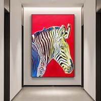 Hand painted New Large Colourful Zebra Animal Wall Art Oil Painting On Canvas Home Lliving Room Bedroom Decoration No Frame Lightinthebox