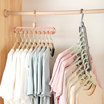 4Pcs Non-slip Magic Hanger Multifunctional Folding Shirts Coat Clothes Hanger Space Saving Hanger Clothes Hanger Wardrobe Organizer miniinthebox