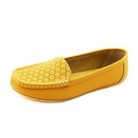 Egg Roll Leather Folded Slip On Flat Hollow Out Breathable Loafers