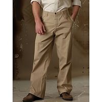 Men's Trousers Chinos Work Pants Chino Pants Front Pocket Straight Leg Solid Color Comfort Full Length Outdoor Work Daily Fashion Classic Black Khaki Inelastic Lightinthebox