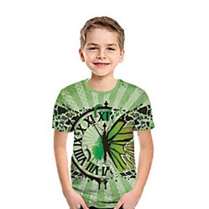 Kids Boys' T shirt Tee Short Sleeve Butterfly 3D Print Animal Green Children Tops Summer Active Daily Wear Regular Fit 3-12 Years miniinthebox