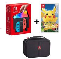 Nintendo Switch OLED Console with Pokemon Let's Go Pikachu & Carry Case