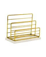 AQ Marmar Wire & Ceramic Letter Holder With Printed Marble Base