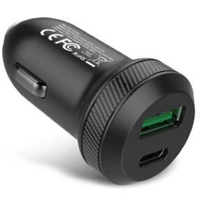 Smart 27W USB PD | 18W Qualcomm | Two Port Fast Car Charger | Charge Your Devices Quickly and Safely