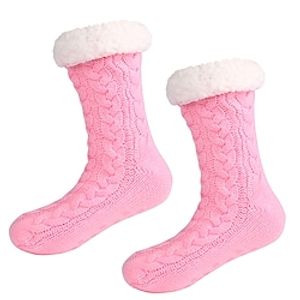 Women's 1 Pair Socks Casual Socks Slipper Socks Fashion Comfort Acrylic Solid Colored Casual Daily Indoor Warm Winter Fall Black Blue Pink miniinthebox