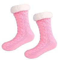 Women's 1 Pair Socks Casual Socks Slipper Socks Fashion Comfort Acrylic Solid Colored Casual Daily Indoor Warm Winter Fall Black Blue Pink miniinthebox - thumbnail