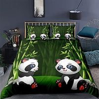 Panda Duvet Cover Set Quilt Bedding Sets Comforter Cover,Queen/King Size/Twin/Single/(Include 1 Duvet Cover, 1 Or 2 Pillowcases Shams),Bing dwen dwen miniinthebox - thumbnail