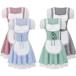 Carnival Oktoberfest Beer Costume Dress Dirndl Trachtenkleider Oktoberfest  Beer Dresses Bavarian Wiesn Wiesn Women's Traditional Style Cloth Dress Apron Lightinthebox