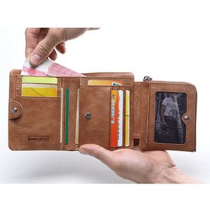 Leather Vintage Trifold Wallet For Men