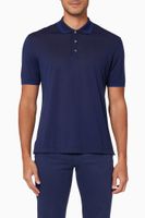 Short Sleeve Polo Shirt in Cotton & Silk Jersey