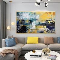 Handmade Oil Painting  canvas Wall Art Decoration  Drawing Knife Painting  Yellow Landscape For Home Decor Rolled Frameless Unshi Painting Lightinthebox - thumbnail