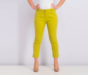 Womens Plain Chino Pants  Yellow Green
