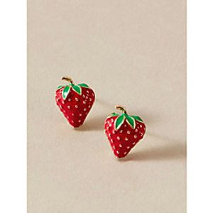 Strawberry Stud Earrings Earrings Classic Strawberry Simple Romantic Cute Sweet Earrings Jewelry Red For Gift Date Vacation Beach 1 Pair Lightinthebox