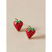 Strawberry Stud Earrings Earrings Classic Strawberry Simple Romantic Cute Sweet Earrings Jewelry Red For Gift Date Vacation Beach 1 Pair Lightinthebox - thumbnail
