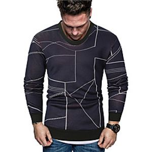 Men's Pullover Sweatshirt Stripes Round Neck Casual Hoodies Sweatshirts  Long Sleeve Yellow White miniinthebox