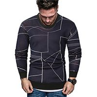 Men's Pullover Sweatshirt Stripes Round Neck Casual Hoodies Sweatshirts  Long Sleeve Yellow White miniinthebox - thumbnail