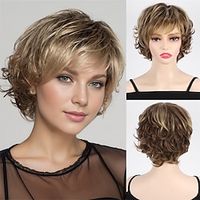 Synthetic Wig Curly With Bangs Machine Made Wig Short A1 Synthetic Hair Women's Soft Fashion Easy to Carry Brown miniinthebox