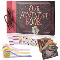 Our Adventure Book Scrapbook Photo Album Retro Style Embossed Letter Cover Travel Diary Journal Scrap Book Kit For CouplesMemory Book For Anniversary WeddingValentines Day Gifts Lightinthebox