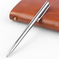 Rotating Metal Ballpoint Pen Stainless Steel Ball Pen Steel Bar Pen Commercial Stationery Pen