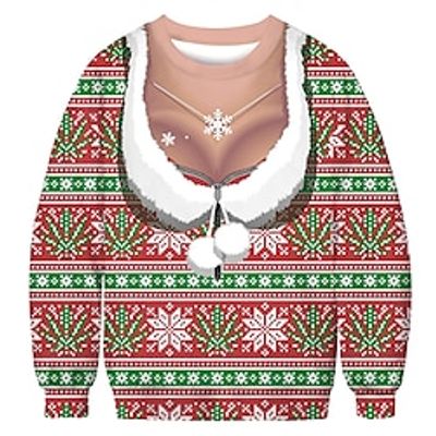 Christmas Ugly Christmas Sweater / Sweatshirt Hoodie Print Graphic Hoodie For Men's Women's Unisex Adults' 3D Print 100% Polyester Party miniinthebox