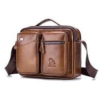 Men's shoulder bag top layer cowhide crossbody bag soft leather backpack genuine leather horizontal carrying business hanging bag 91208 Lightinthebox