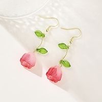 1 Pair Drop Earrings For Women's Party Evening Gift Prom Alloy Classic Fashion Roses Lightinthebox - thumbnail