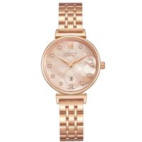 Ecstacy Women's Analog Display Watch & Stainless Steel Strap Two Tone, Rose Gold - E23506-RBKMK