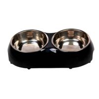 Nutrapet Melamine Double Diner Black S 26.5 X 15 X 5.5 Cms 320Ml - thumbnail