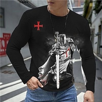 Soldier Retro Vintage Gothic Men's Print Knitting Pullover Sweater Jumper Knitwear Outdoor Daily Vacation Long Sleeve Crewneck Sweaters Yellow Red Blue Fall Winter S M L Sweaters Lightinthebox