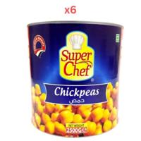 Super Chef Chick Peas 2500Gm (Pack Of 6)