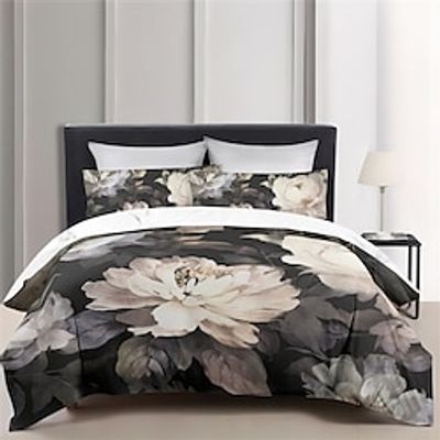 Ink And Oil Painting Flowers Style Double Bed Duvet Cover Bed Set 2-Piece Set 3-Piece Lightweight Soft Short Plush Set Bedding Set Ultra Soft Comforter Set Lightinthebox