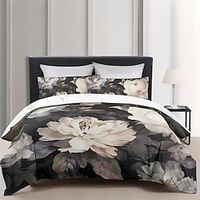 Ink And Oil Painting Flowers Style Double Bed Duvet Cover Bed Set 2-Piece Set 3-Piece Lightweight Soft Short Plush Set Bedding Set Ultra Soft Comforter Set Lightinthebox - thumbnail