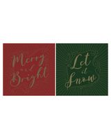 Homesmiths Christmas Merry & Bright Acetate Card Set of 12