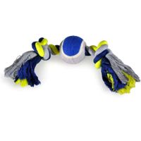 Vadigran Cotton Rope 2 Knots Tennisball Blue-Yellow 30Cm