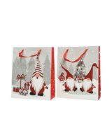 Kaemingk Decoris Paper Rectangular 42cm Gift Bag Gnome with Handle Assorted 1 Piece