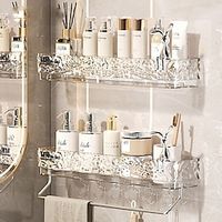 Bathroom Storage Shelf Light Luxury Glacier Pattern No-Drill Toilet Rack for Household Wall Mount, Ideal for Bathroom Vanity Organizing Lightinthebox