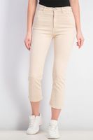 Womens Cotton Crop Trousers  Beige - thumbnail