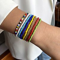 Women's Bead Bracelet Beads Fashion Colorful Holiday European Sweet Boho Glass Bracelet Jewelry Rainbow For Sport Gift Prom Birthday Festival Lightinthebox - thumbnail