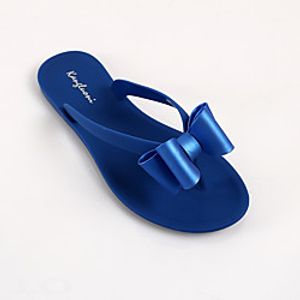 Women's Slippers  Flip-Flops Open Toe PVC Bowknot Solid Colored White Black Red miniinthebox